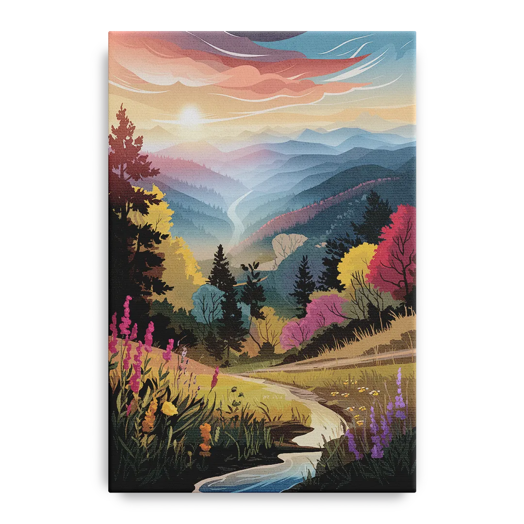 Asheville NC Scenic Overlook - Canvas Wall Art