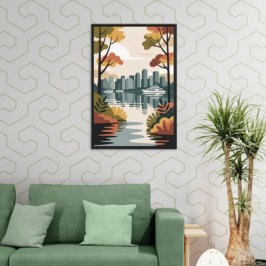 Stanley Park Seawall - Living Room Black Frame Canvas