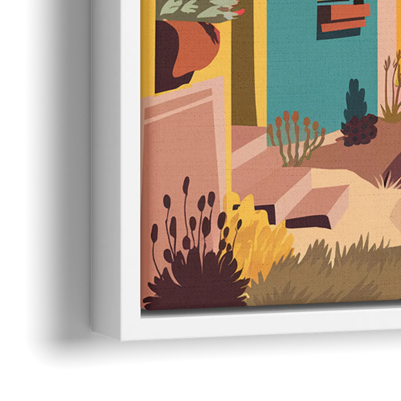 Bisbee Artistic Alleyways - Close-Up White Frame Canvas
