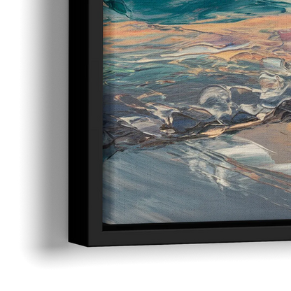 Naples Sunset Over The Gulf - Close-Up Black Frame Canvas