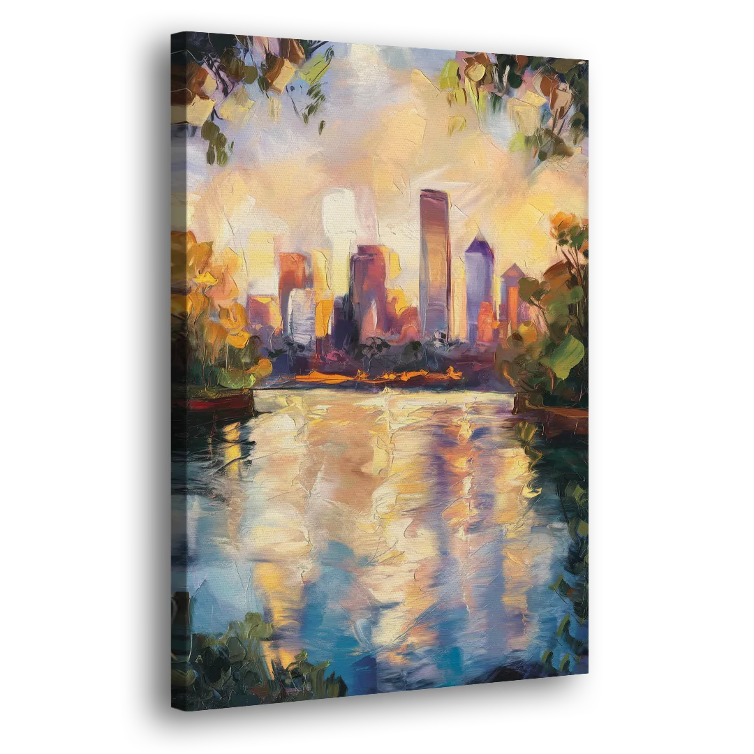 Boston Charles River Reflections - Canvas Print Art Sides