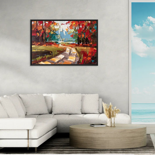 Durham Autumn Colors - Living Room Black Frame Canvas