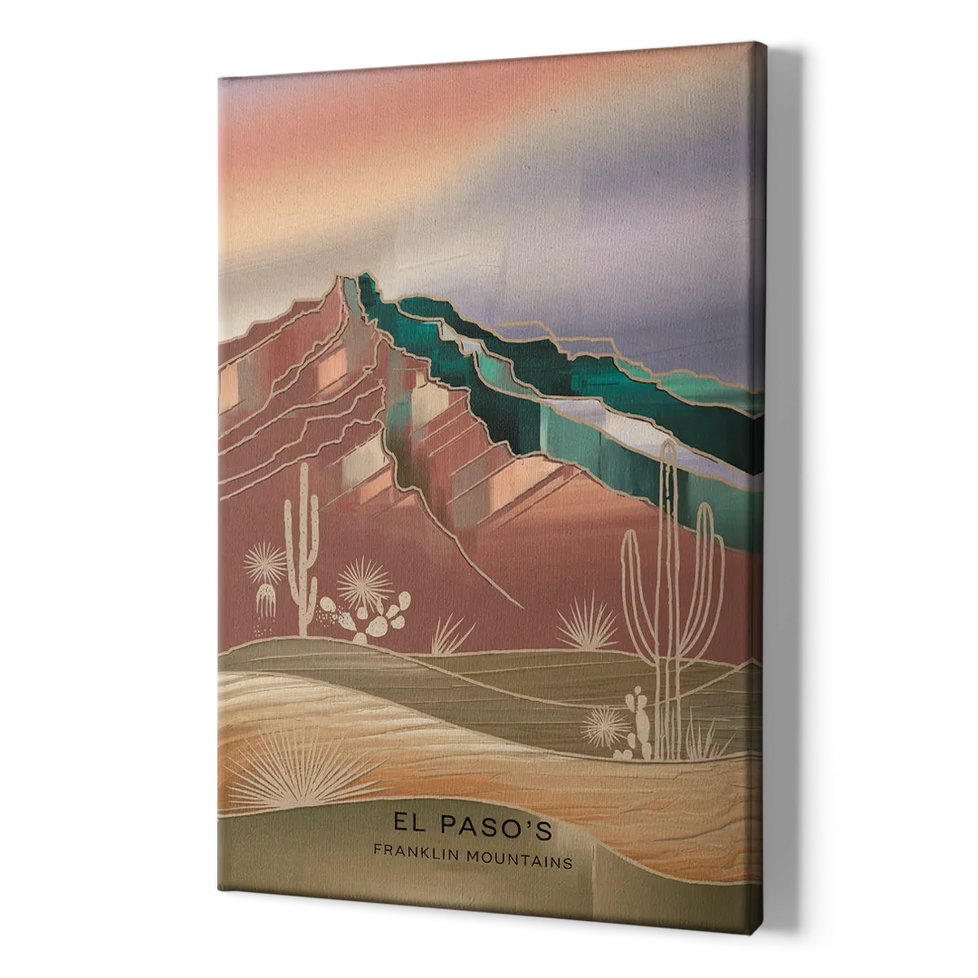 El Paso Franklin Mountains - Canvas Print Art Sides