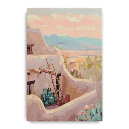 Santa Fe Adobe Architecture - Canvas Wall Art