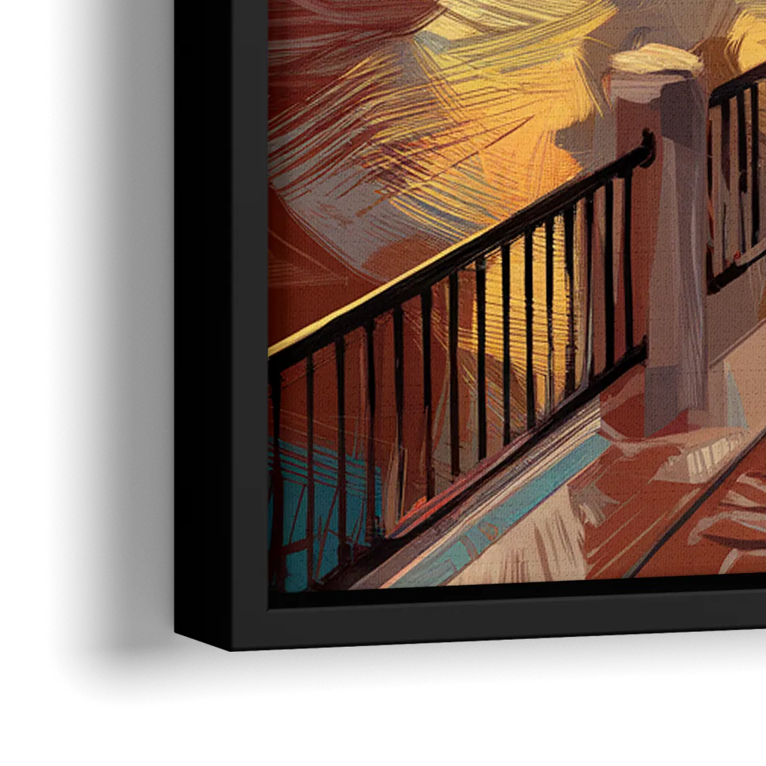 Milwaukee Riverwalk Views - Close-Up Black Frame Canvas
