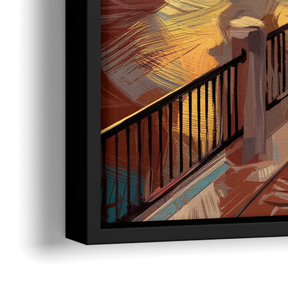Milwaukee Riverwalk Views - Close-Up Black Frame Canvas