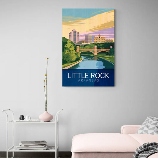 Little Rock Historic Landmarks - Canvas Wall Art Living Room