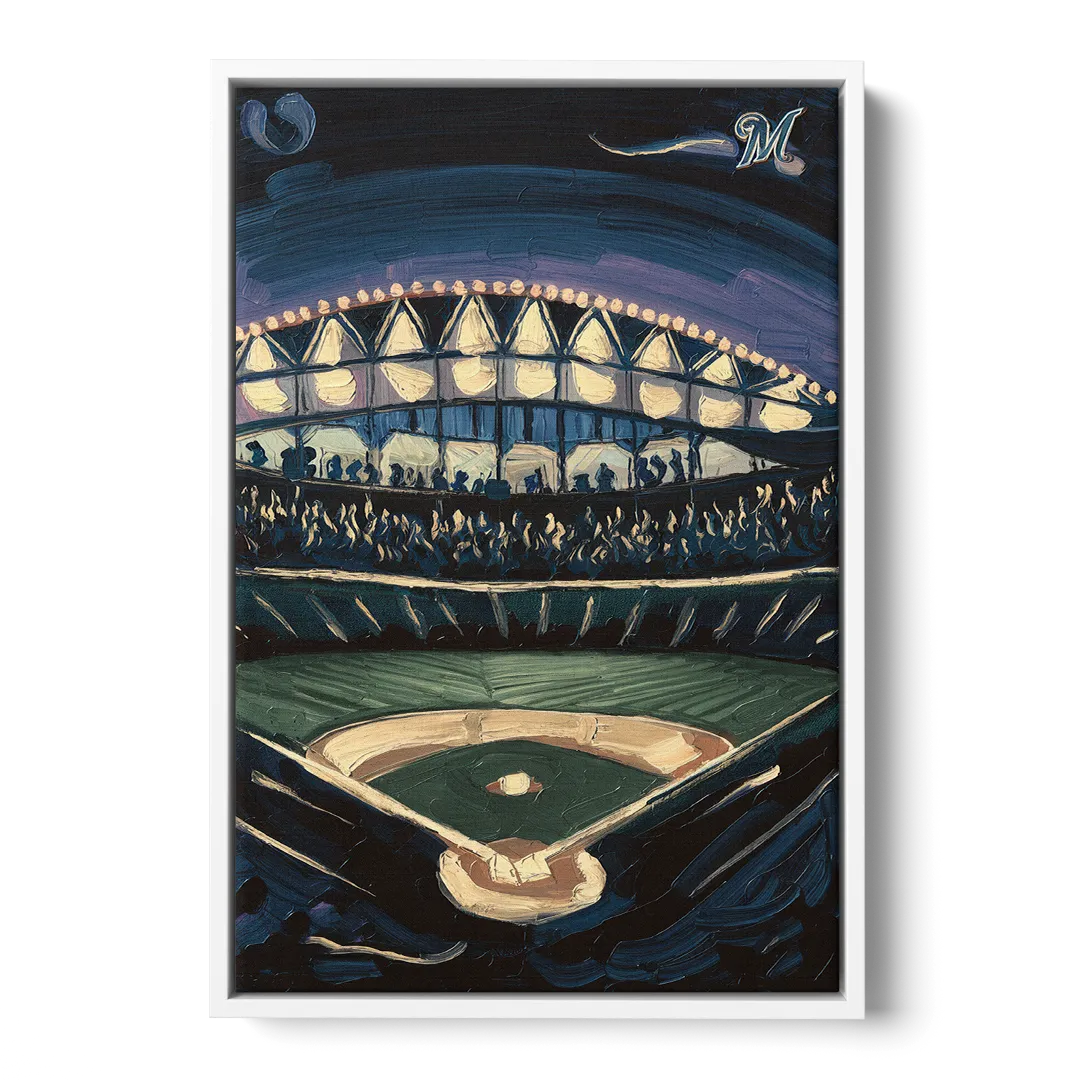 Milwaukee Brewers Celebration - White Frame Canvas