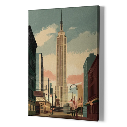 New York City Empire State Building Sunny - Canvas Print Art Sides
