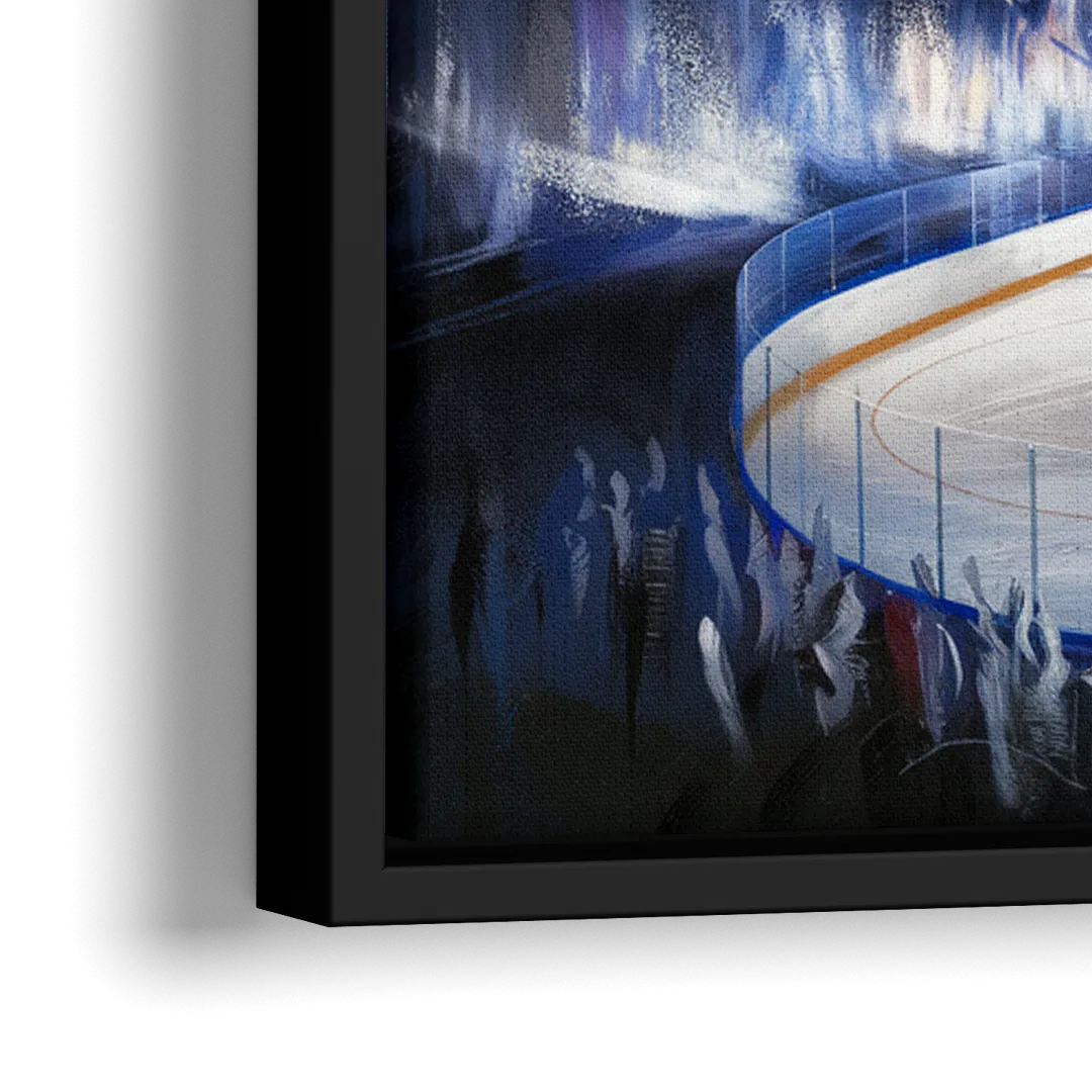 Tampa Bay Lightning Arena Lights - Close-Up Black Frame Canvas