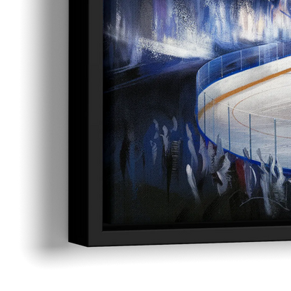 Tampa Bay Lightning Arena Lights - Close-Up Black Frame Canvas