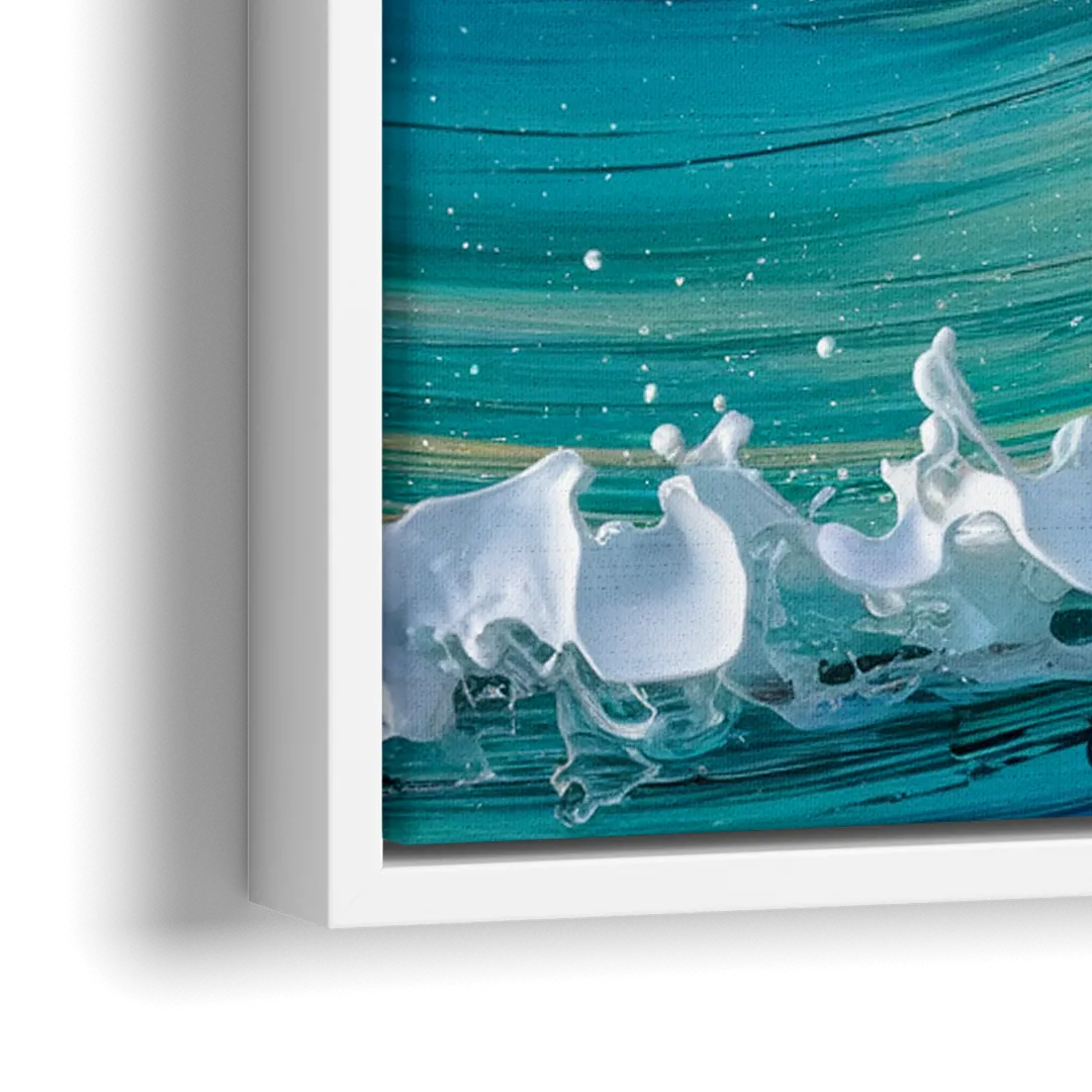San Diego Ocean Waves - Close-Up White Frame Canvas