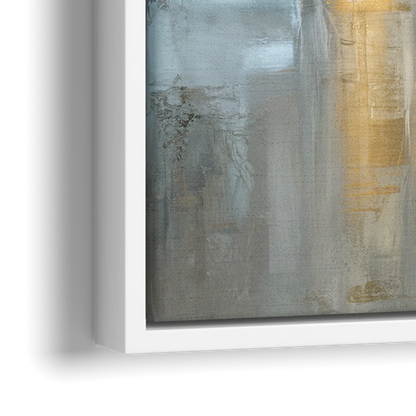 Buffalo Skyline in Winter - Close-Up White Frame Canvas