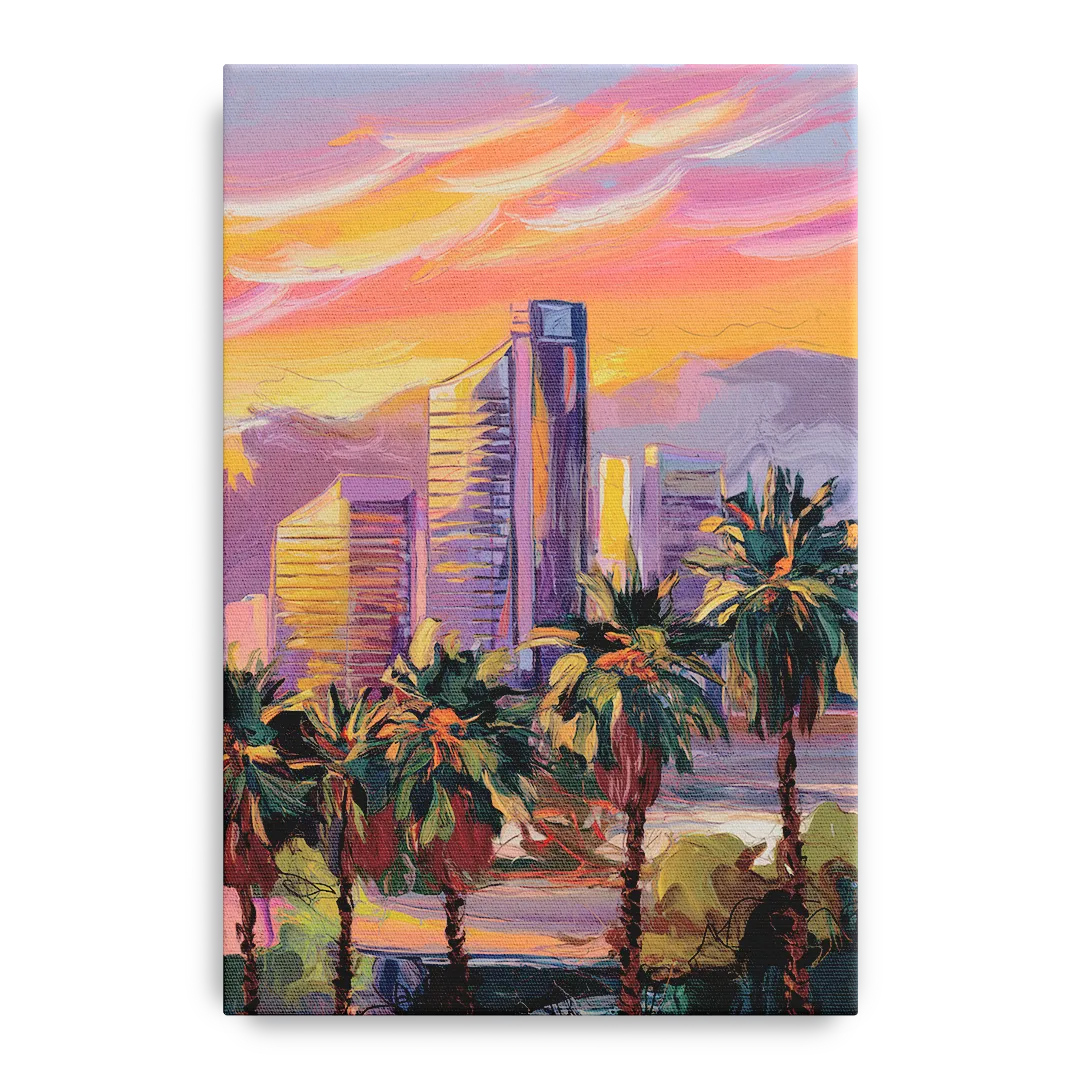 Corona Skyline Sunset - Canvas Wall Art