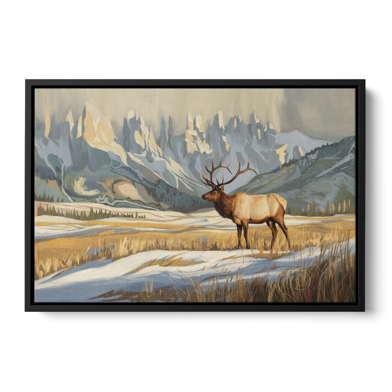 Jackson Hole Wildlife Serenade - Black Frame Canvas