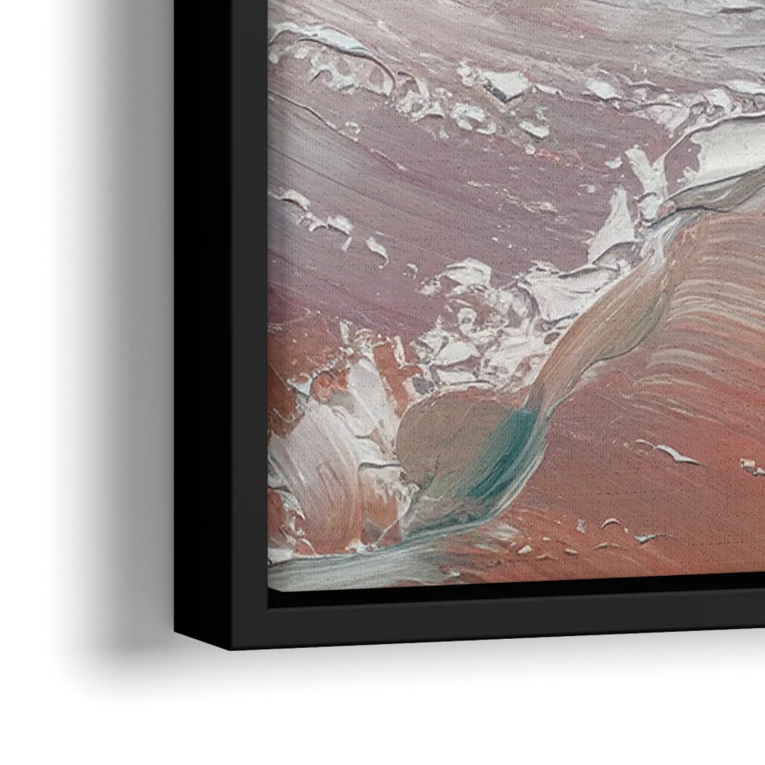 Long Beach California Ocean Waves - Close-Up Black Frame Canvas