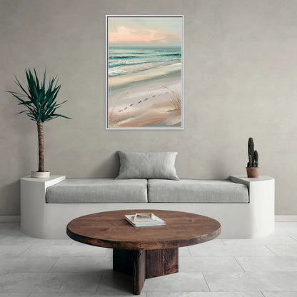 Virginia Beach Sand and Surf - Living Room White Frame Canvas