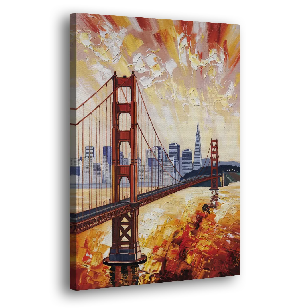 San Francisco Skyline Silhouette - Canvas Print Art Sides