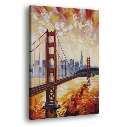 San Francisco Skyline Silhouette - Canvas Print Art Sides