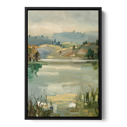 Burlington Peaceful Lakeside - Black Frame Canvas