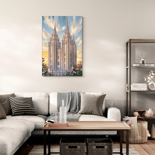 Salt Lake City Temple Square - Canvas Wall Art Living Room