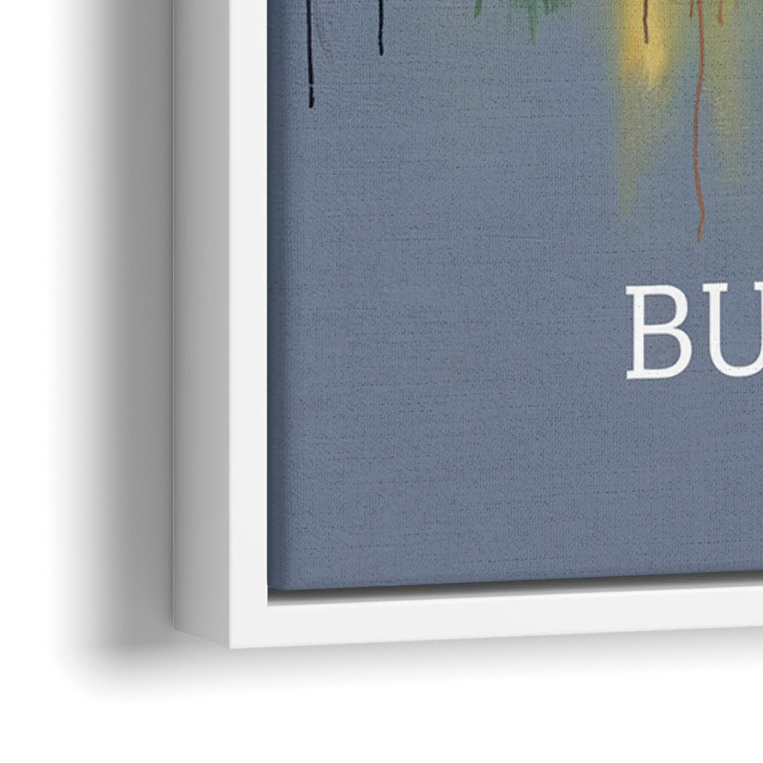 Buffalo Architectural Charm - Close-Up White Frame Canvas