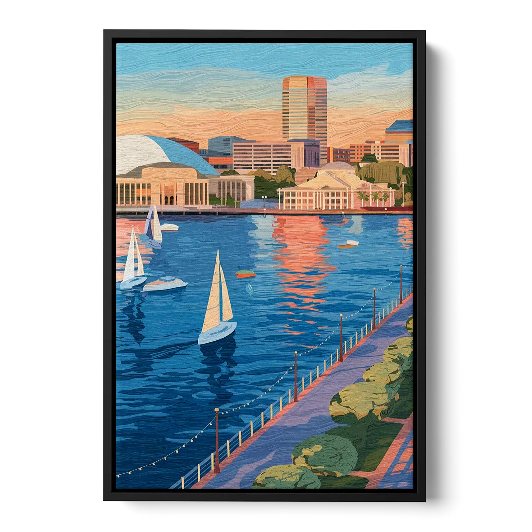 Baltimore Waterfront Charm - Black Frame Canvas