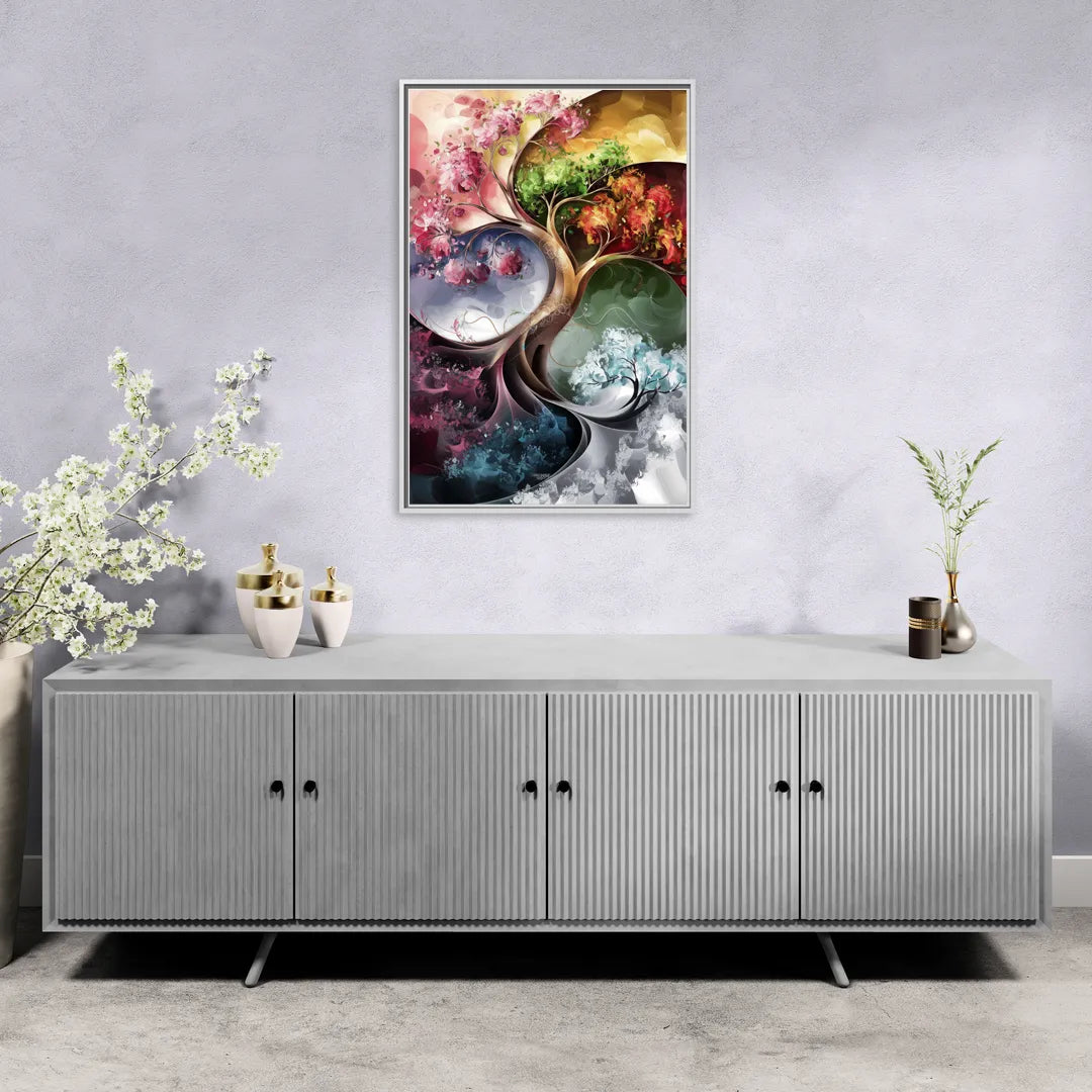 Ashland Vibrant Seasons - Living Room White Frame Canvas