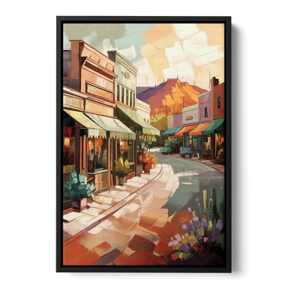 Bisbee Historic Streetscape - Black Frame Canvas