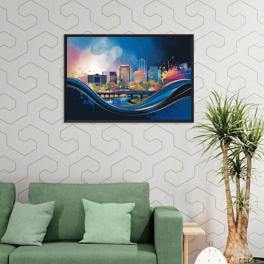 Boise State Skyline - Living Room Black Frame Canvas