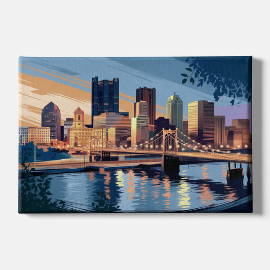 Pittsburgh Urban Aesthetic View - Canvas Wall Art