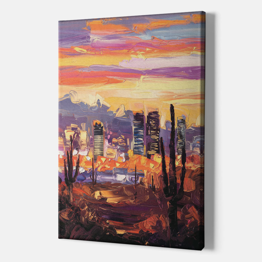 Phoenix City Lights and Skies - Canvas Wall Art Indoor