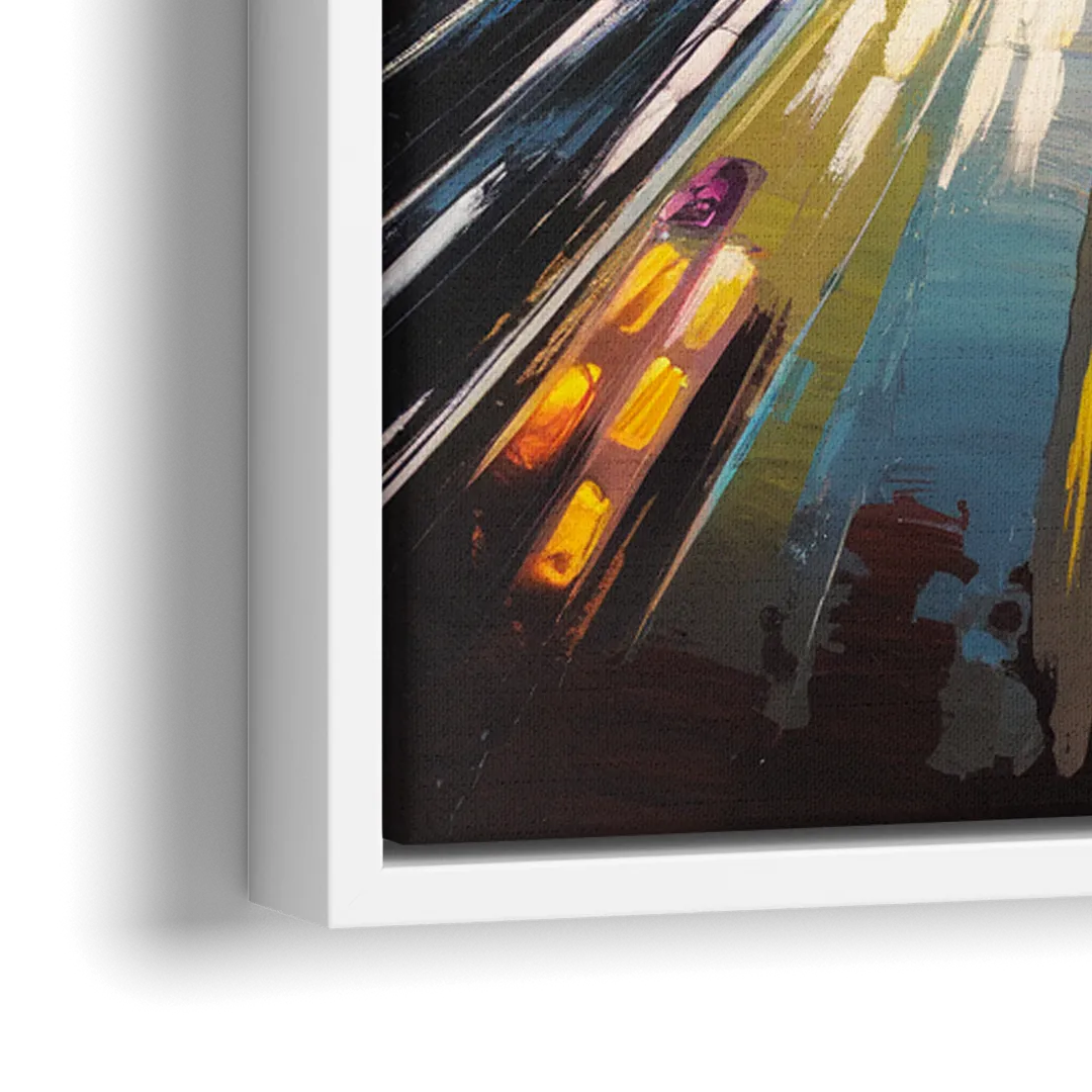 Los Angeles Urban Cityscape - Close-Up White Frame Canvas