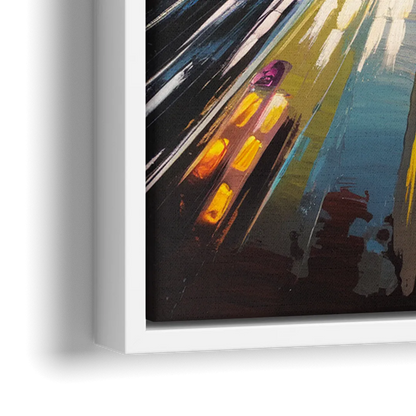 Los Angeles Urban Cityscape - Close-Up White Frame Canvas