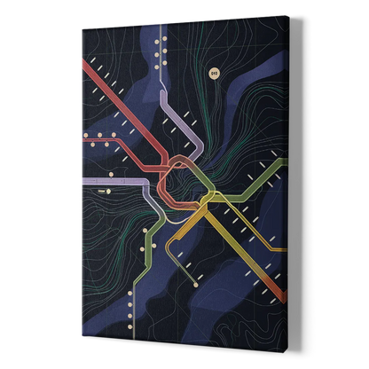 New York City Subway Map - Canvas Print Art Sides