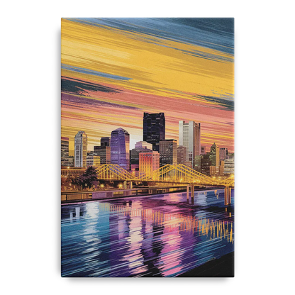 Pittsburgh Skyline Reflection - Canvas Wall Art