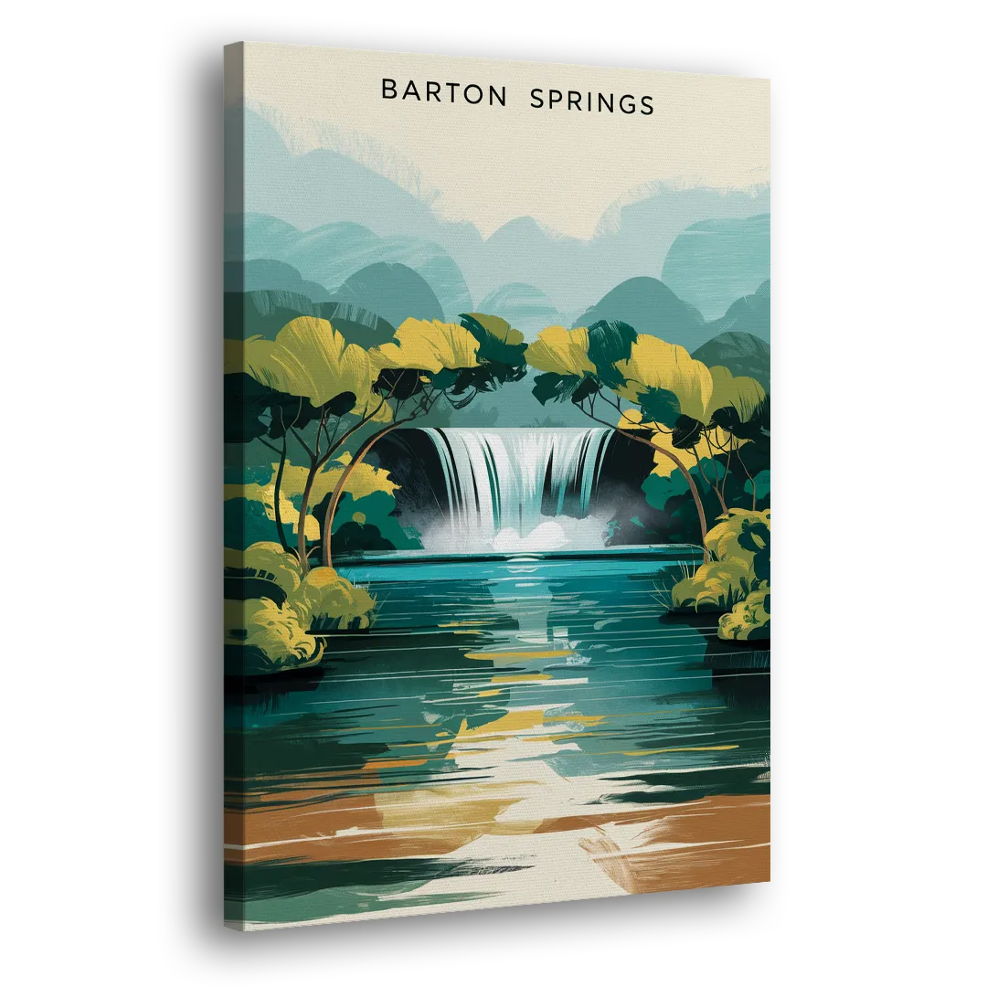 Austin Barton Springs Serenity - Canvas Print Art Sides