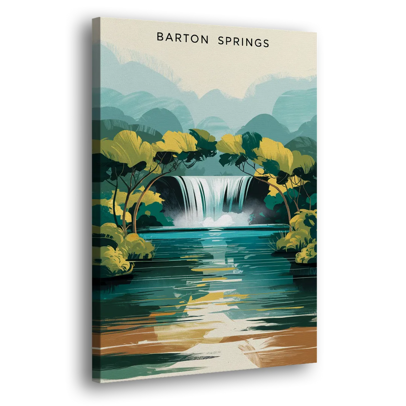 Austin Barton Springs Serenity - Canvas Print Art Sides