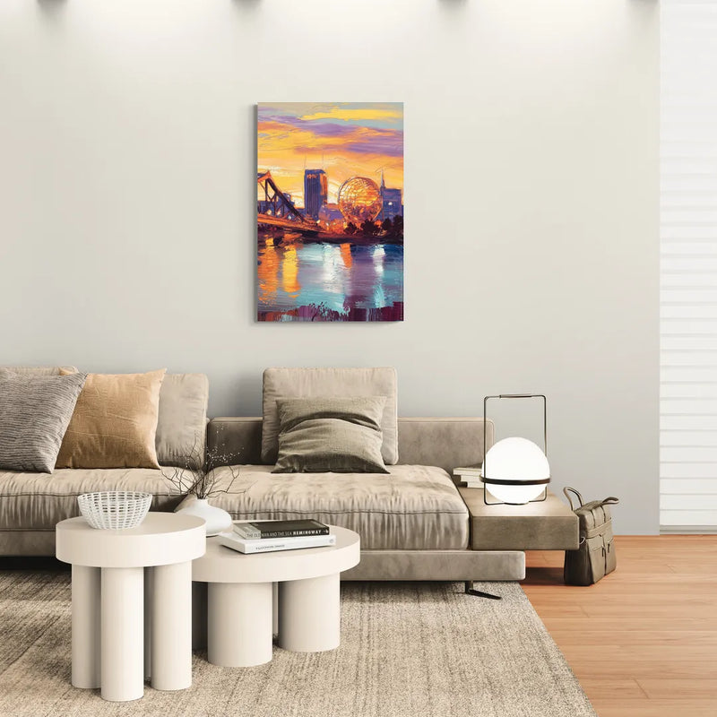 Knoxville Skyline Sunset - Canvas Wall Art Living Room