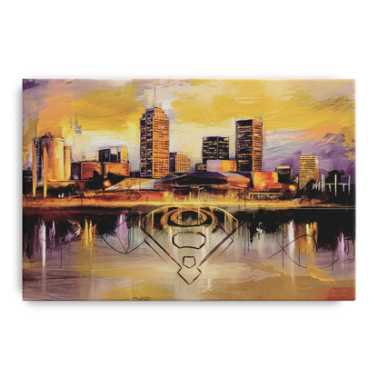 Baltimore Skyline With Orioles Theme - Canvas Wall Art