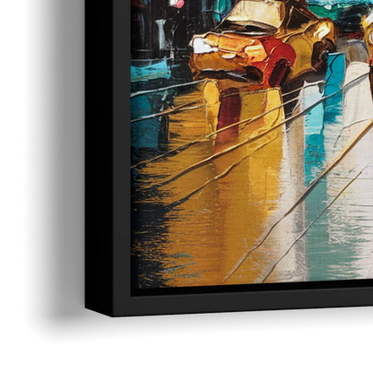 New York City Urban Landscape - Close-Up Black Frame Canvas