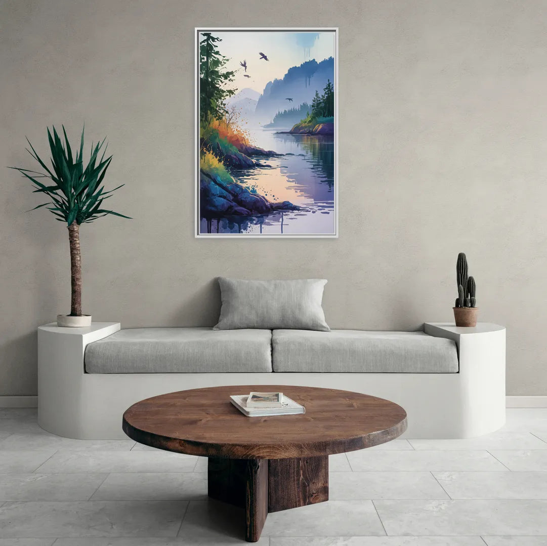 Vancouver Island Mist - Living Room White Frame Canvas