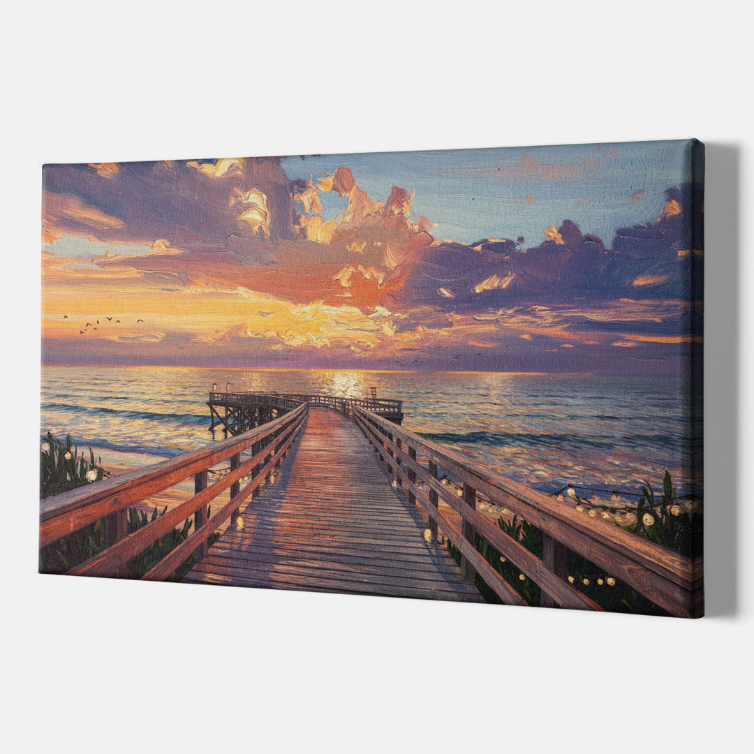 Cape May Sunset Pier - Canvas Wall Art Indoor