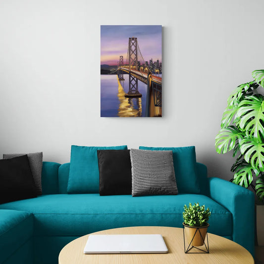 Oakland Bay Bridge View - Canvas Wall Art Living Room