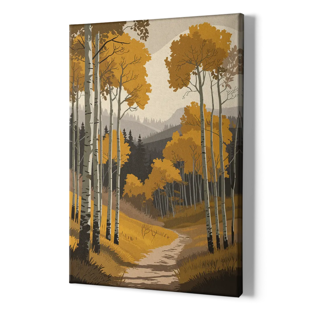 Aspen Rustic Charm - Canvas Print Art Sides