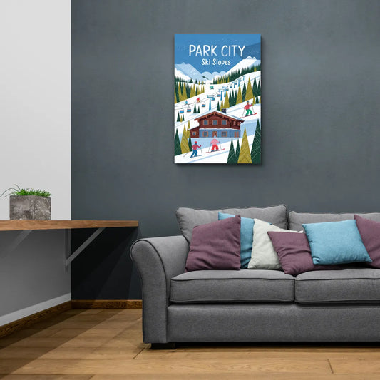 Park City Ski Slopes - Canvas Wall Art Living Room
