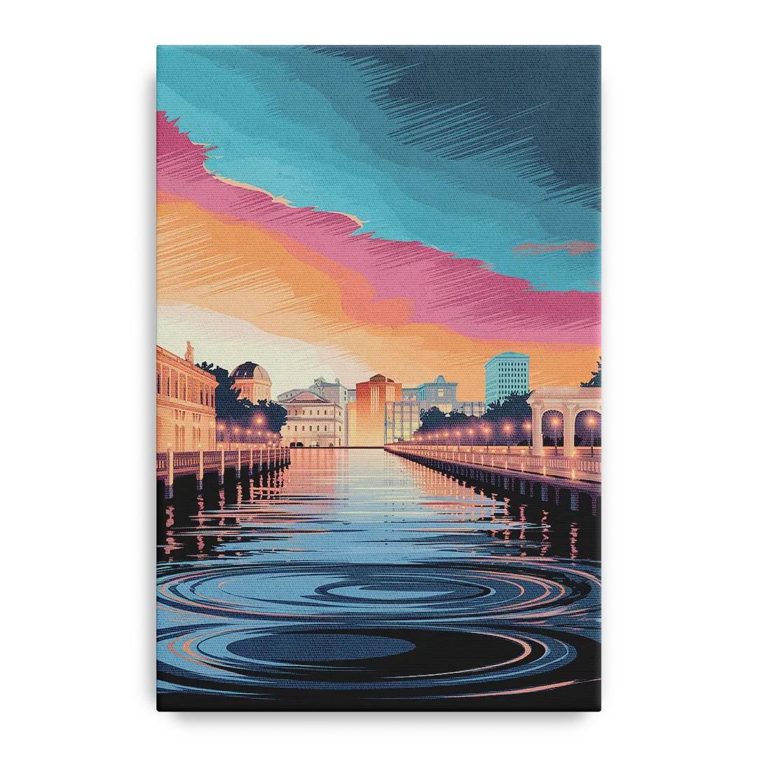St. Petersburg Skyline Reflection - Canvas Wall Art