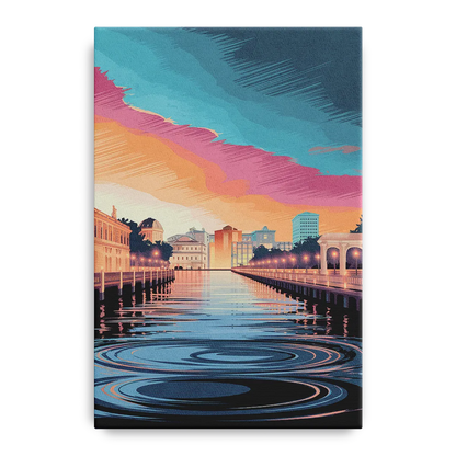 St. Petersburg Skyline Reflection - Canvas Wall Art