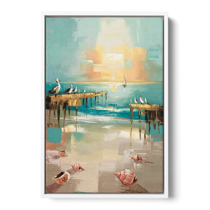 Naples Florida Coastal Vibes - White Frame Canvas