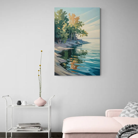 Lake Ontario Reflections - Canvas Wall Art Living Room
